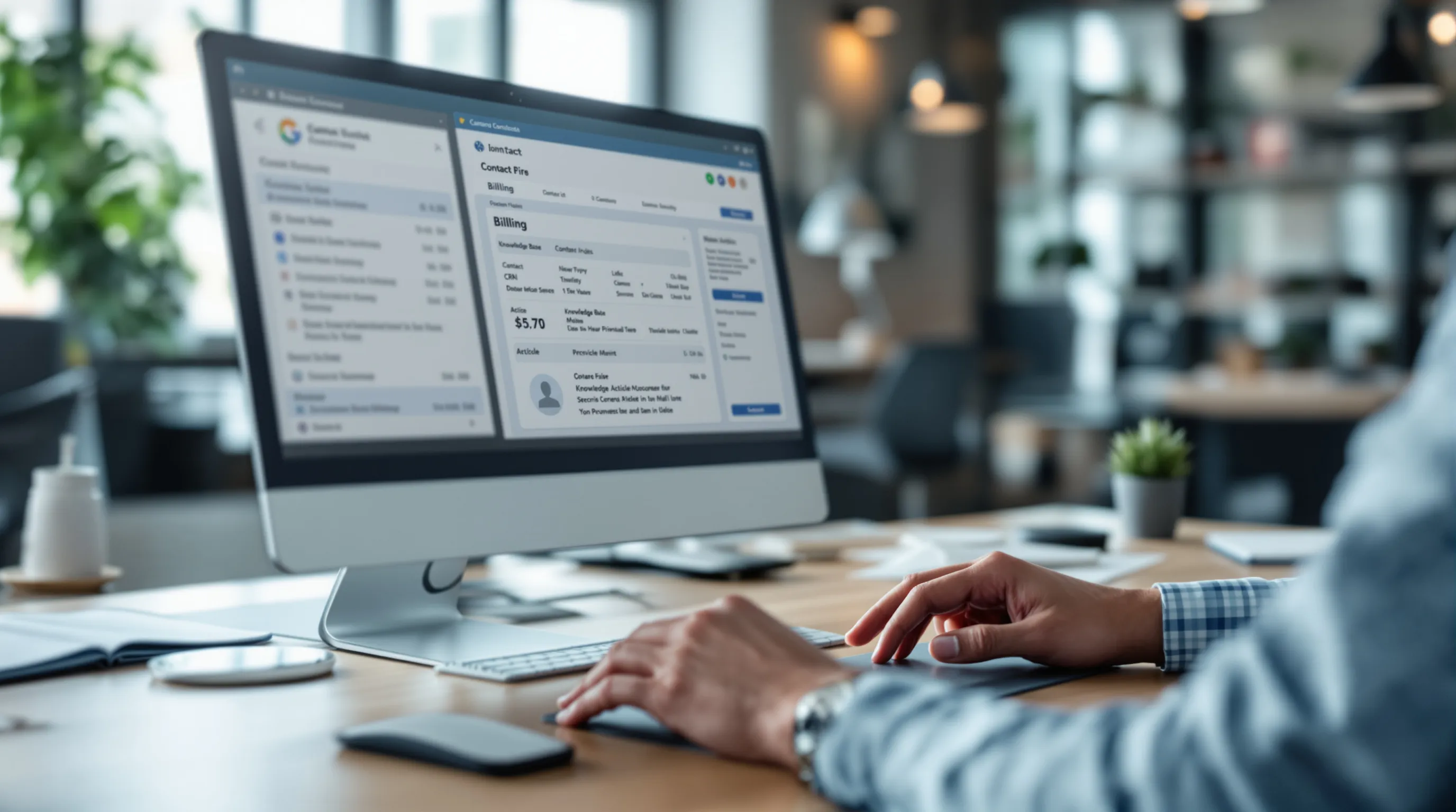 Multiple browser tabs open showing different customer support tools simultaneously on a single screen