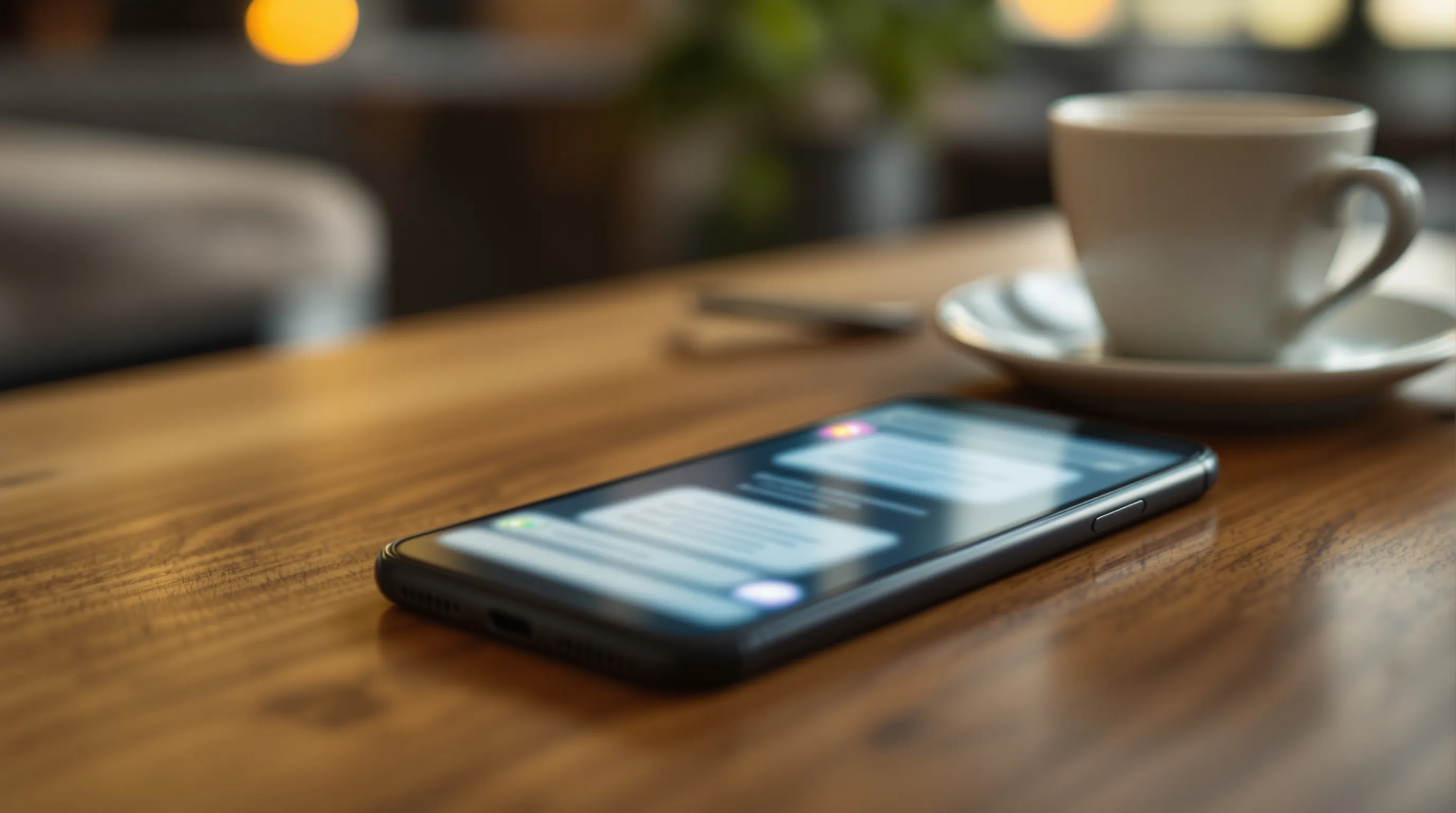 Phone on a kitchen table showing a support chat the customer has stopped replying to